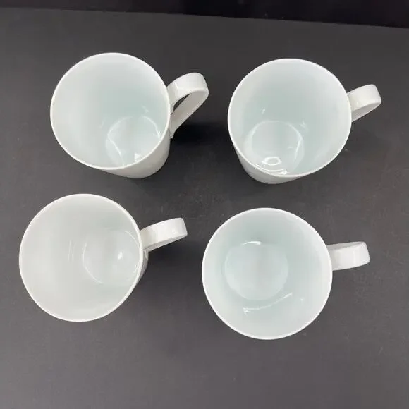 Bernardaud France Douce Porcelain All White Mug. Set of 4 - Picture 2 of 5